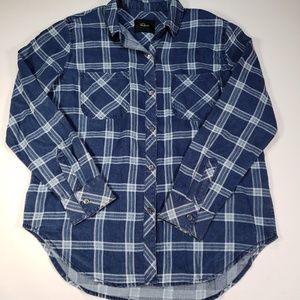Rails Blue Plaid TENCEL Button Up Shirt SMALL